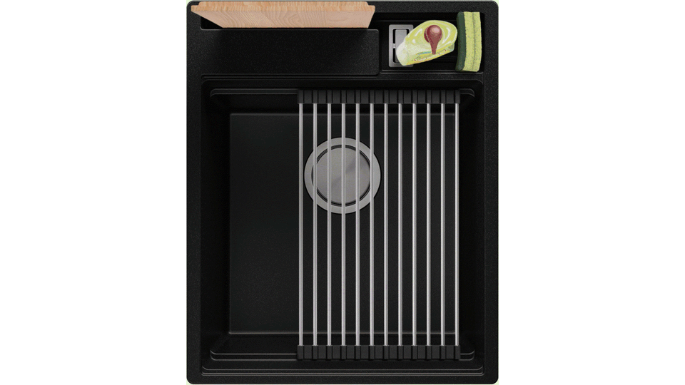 Kuchyňský dřez granitový jednokomorový bez odkapávače a prostoru pro příslušenství a desku Oslo 45 Pocket + Dárek