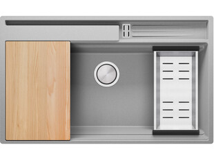 Kuchyňský dřez granitový jednokomorový bez odkapávače a prostoru pro příslušenství a desku Oslo 90 Pocket  Multilevel + Dárek